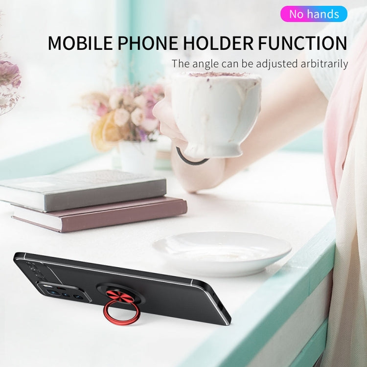 For Xiaomi Redmi Note 10 Pro China Metal Ring Holder 360 Degree Rotating TPU Case