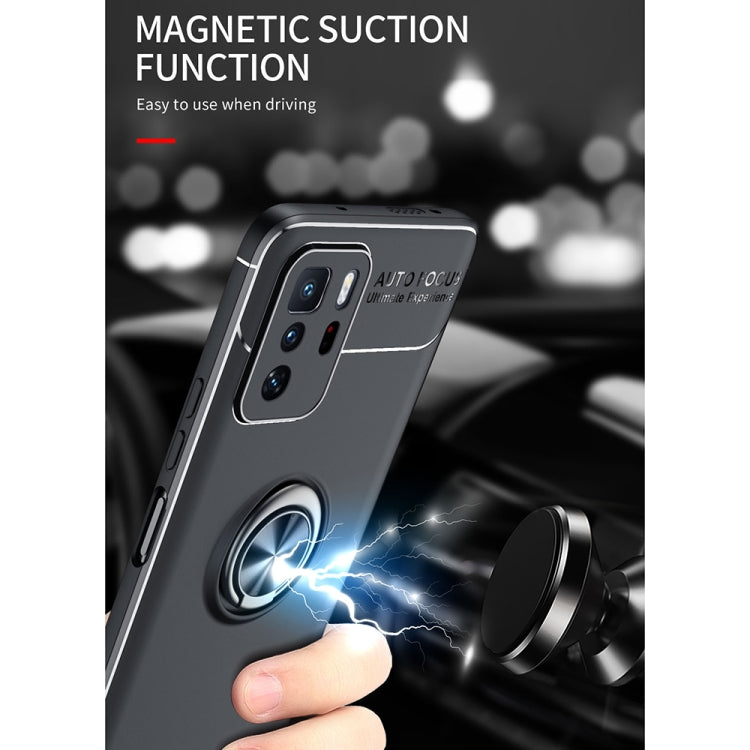 For Xiaomi Redmi Note 10 Pro China Metal Ring Holder 360 Degree Rotating TPU Case