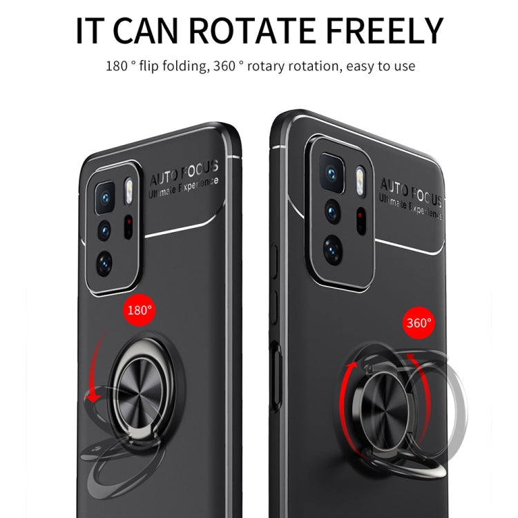 For Xiaomi Redmi Note 10 Pro China Metal Ring Holder 360 Degree Rotating TPU Case