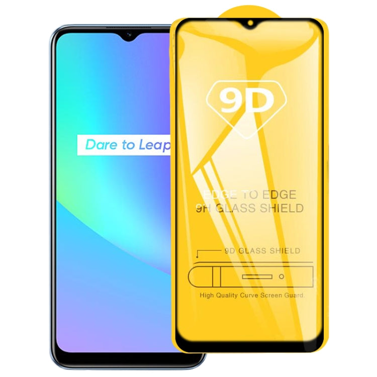 For OPPO Realme C25 9D Full Glue Full Screen Tempered Glass Film