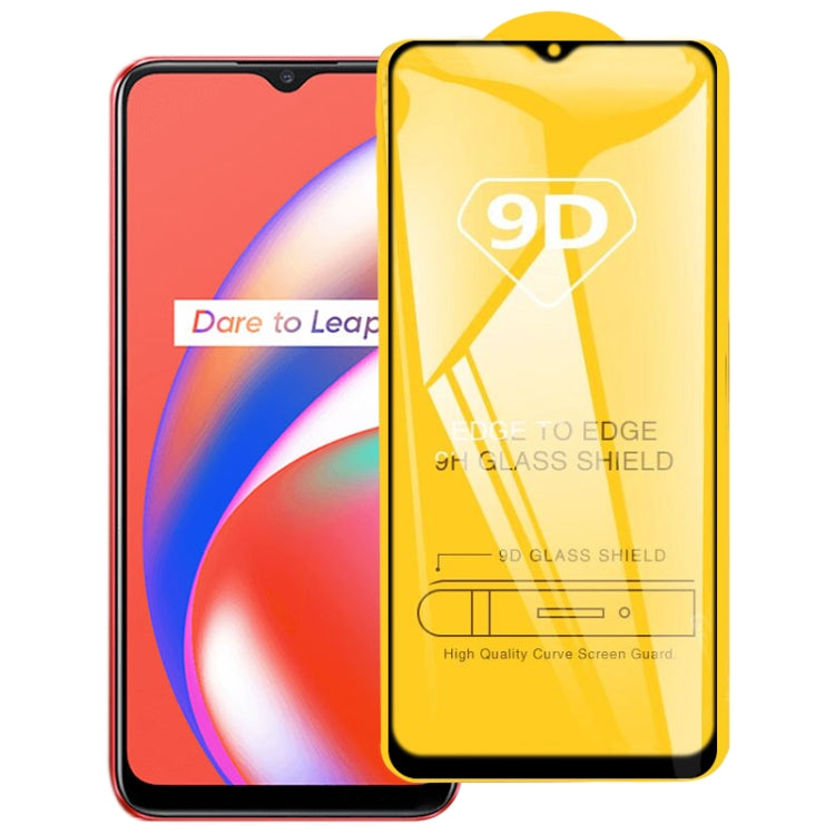 For OPPO Realme C12 9D Full Glue Full Screen Tempered Glass Film