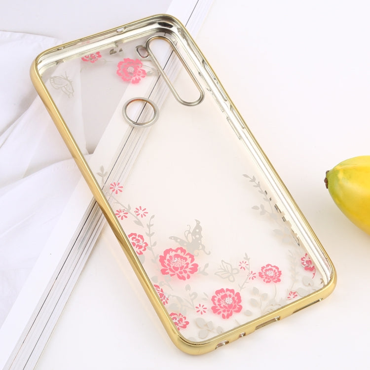 For Xiaomi Redmi Note 8 Flowers Patterns Electroplating Soft TPU Protective Cover Case