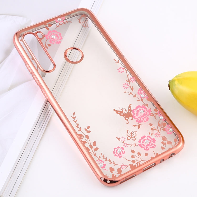 For Xiaomi Redmi Note 8 Flowers Patterns Electroplating Soft TPU Protective Cover Case