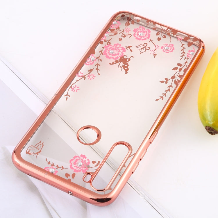 For Xiaomi Redmi Note 8 Flowers Patterns Electroplating Soft TPU Protective Cover Case