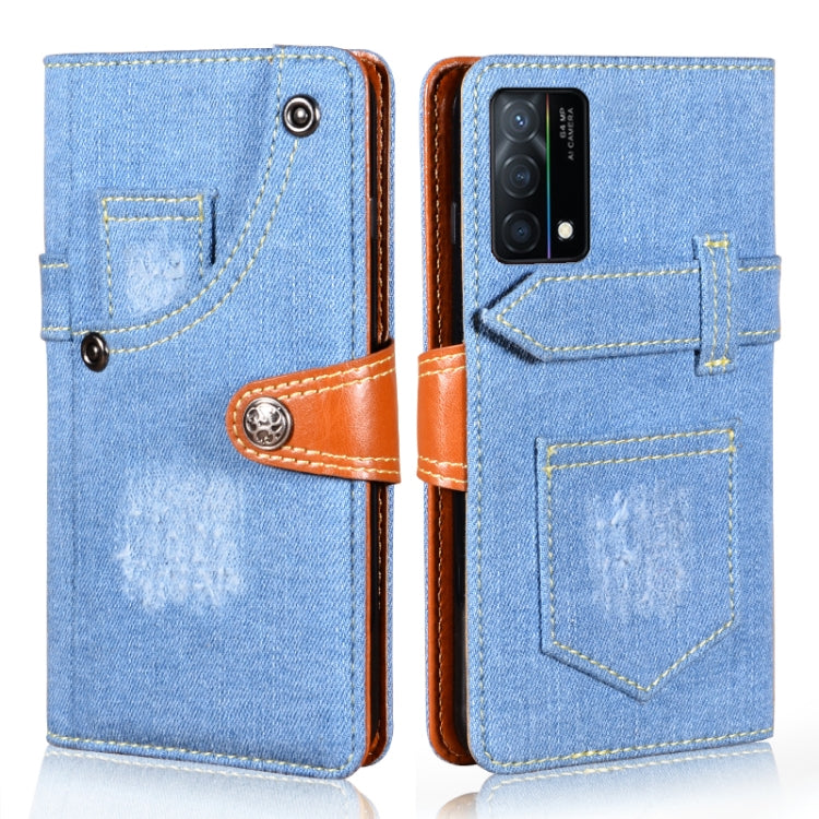 For OPPO K9 5G Denim Horizontal Flip Leather Case with Holder & Card Slot & Wallet