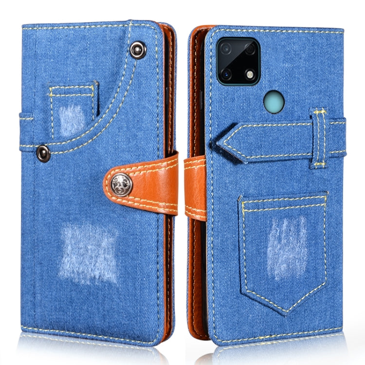 For OPPO Realme Narzo 30A Denim Horizontal Flip Leather Case with Holder & Card Slot & Wallet