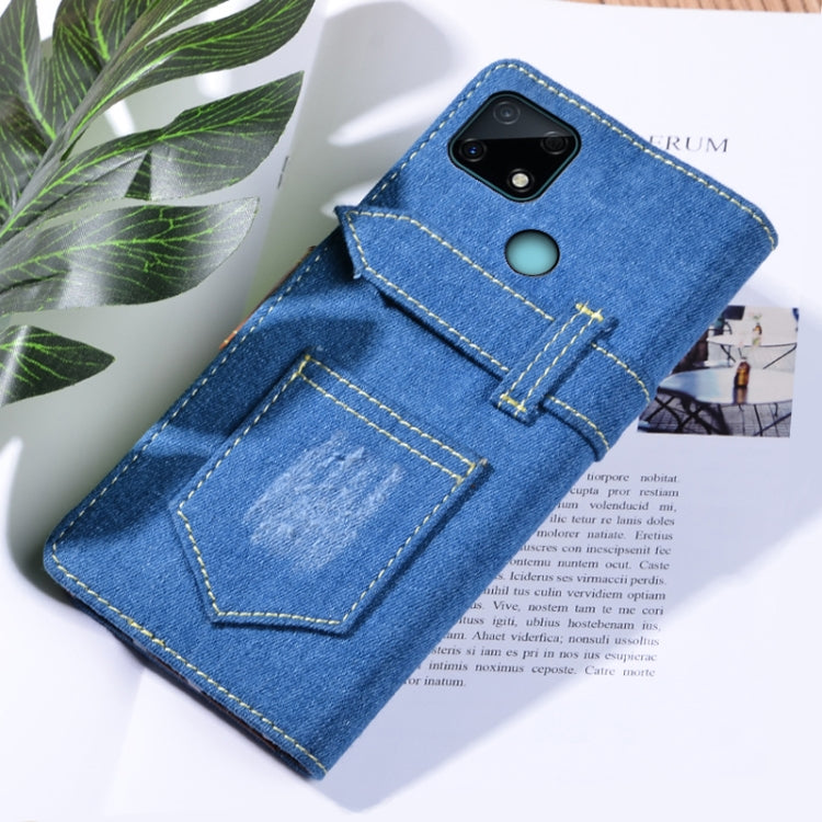 For OPPO Realme Narzo 30A Denim Horizontal Flip Leather Case with Holder & Card Slot & Wallet