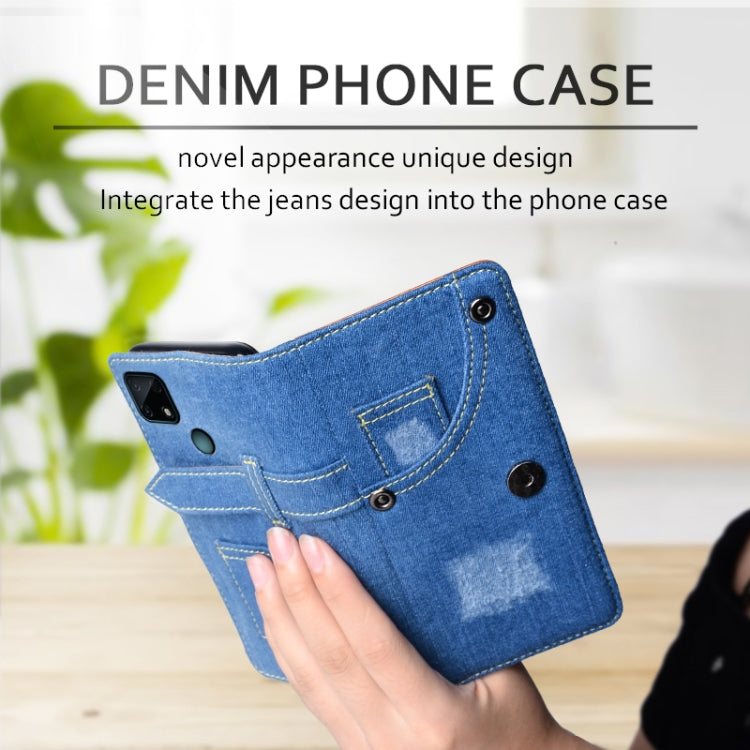 For OPPO Realme Narzo 30A Denim Horizontal Flip Leather Case with Holder & Card Slot & Wallet