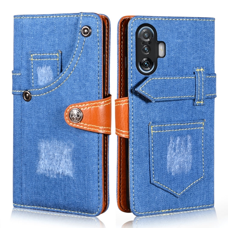 For Xiaomi Redmi K40 Gaming Edition Denim Horizontal Flip Leather Case with Holder & Card Slot & Wallet