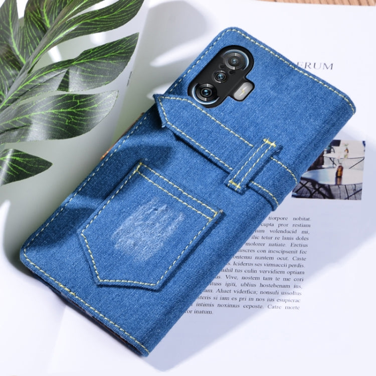 For Xiaomi Redmi K40 Gaming Edition Denim Horizontal Flip Leather Case with Holder & Card Slot & Wallet