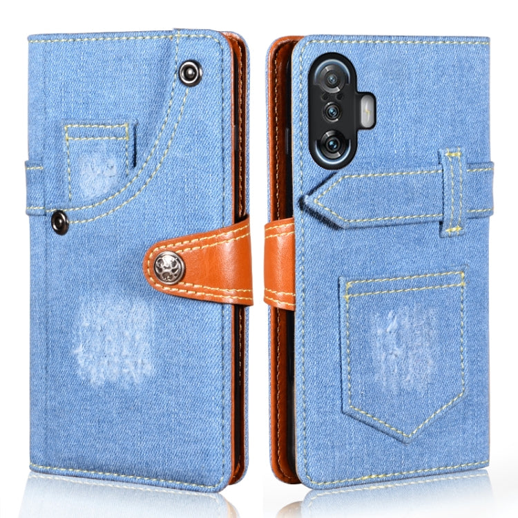 For Xiaomi Redmi K40 Gaming Edition Denim Horizontal Flip Leather Case with Holder & Card Slot & Wallet