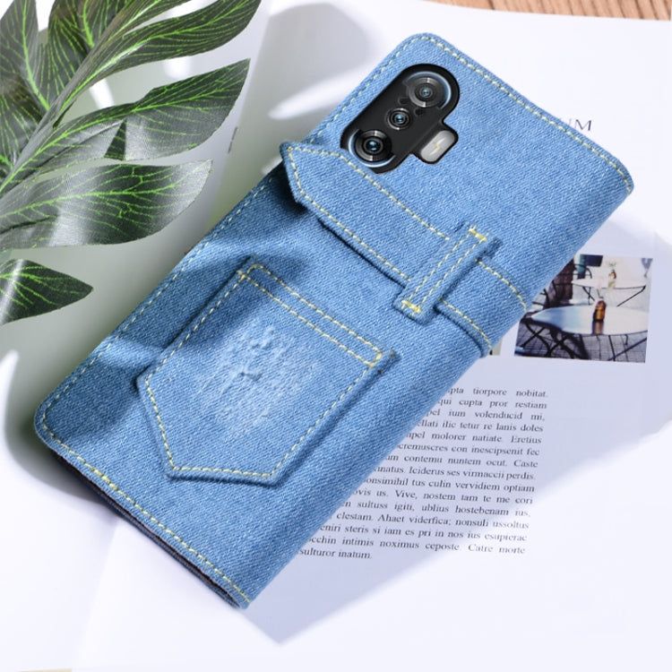For Xiaomi Redmi K40 Gaming Edition Denim Horizontal Flip Leather Case with Holder & Card Slot & Wallet