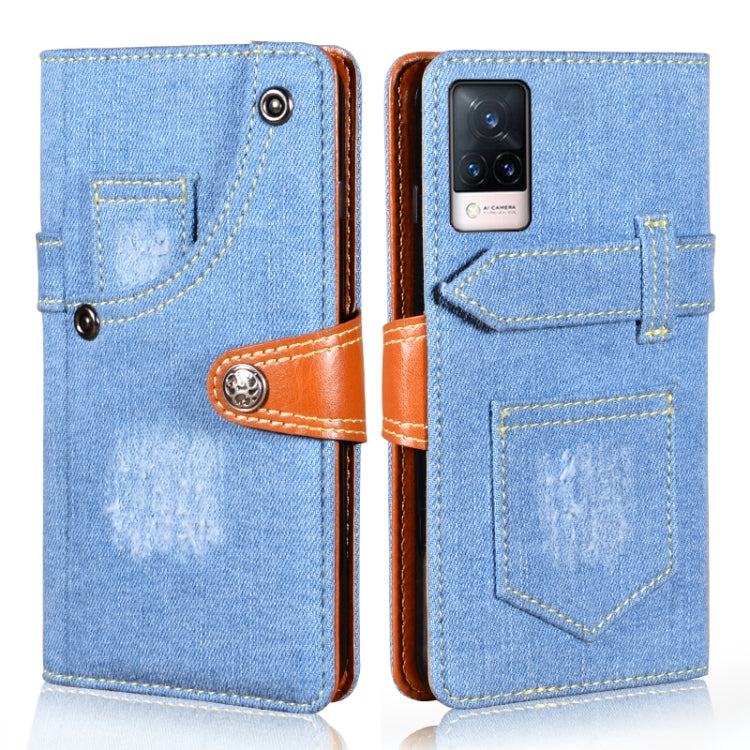 For vivo V21 5G / 4G Denim Horizontal Flip Leather Case with Holder & Card Slot & Wallet