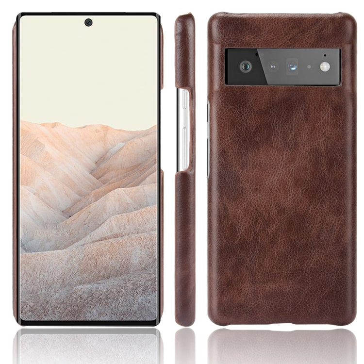 For Google Pixel 6 Pro Shockproof Litchi Texture PC + PU Case