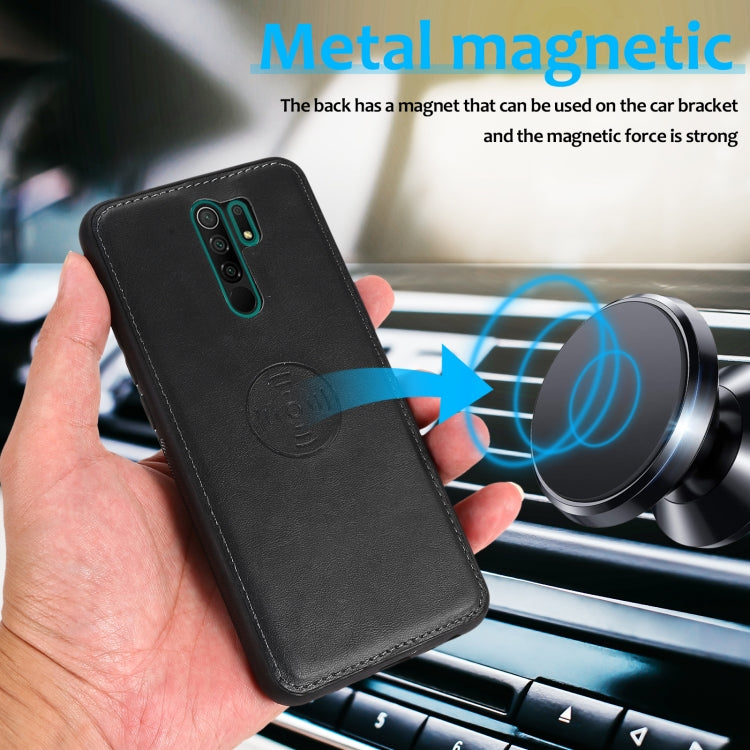 For Xiaomi Redmi 9 Calf Texture 2 in 1 Detachable Magnetic Back Cover Horizontal Flip Leather Case with Holder & Card Slots & Wallet & Photo Frame