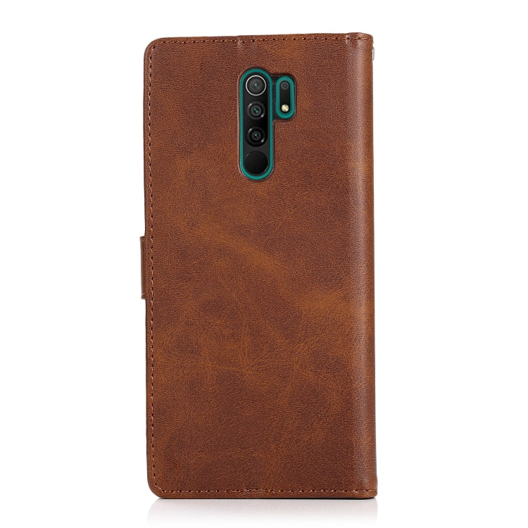 For Xiaomi Redmi 9 Calf Texture 2 in 1 Detachable Magnetic Back Cover Horizontal Flip Leather Case with Holder & Card Slots & Wallet & Photo Frame