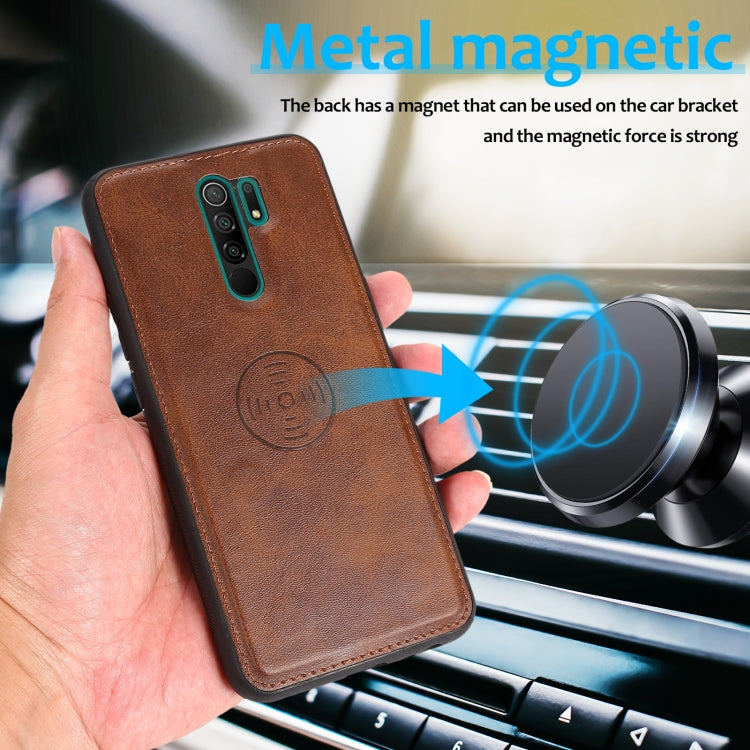 For Xiaomi Redmi 9 Calf Texture 2 in 1 Detachable Magnetic Back Cover Horizontal Flip Leather Case with Holder & Card Slots & Wallet & Photo Frame
