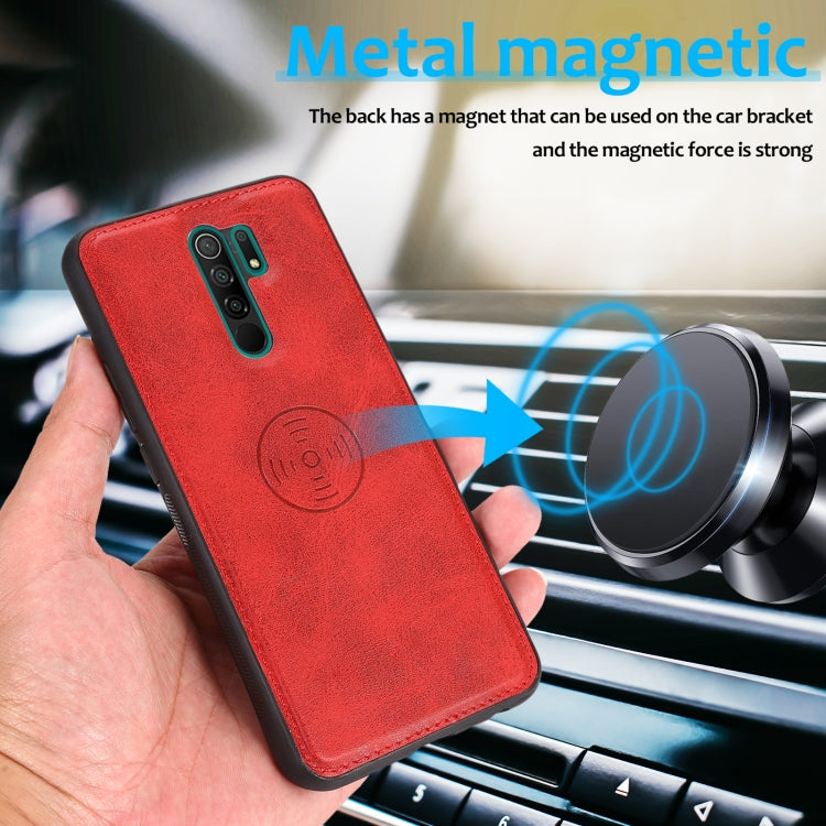 For Xiaomi Redmi 9 Calf Texture 2 in 1 Detachable Magnetic Back Cover Horizontal Flip Leather Case with Holder & Card Slots & Wallet & Photo Frame