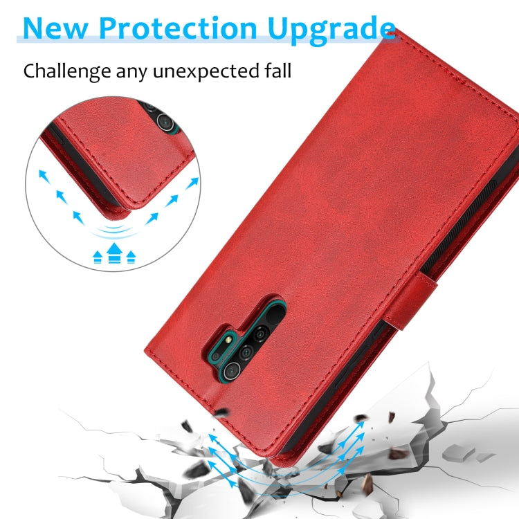 For Xiaomi Redmi 9 Calf Texture 2 in 1 Detachable Magnetic Back Cover Horizontal Flip Leather Case with Holder & Card Slots & Wallet & Photo Frame