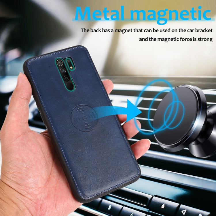 For Xiaomi Redmi 9 Calf Texture 2 in 1 Detachable Magnetic Back Cover Horizontal Flip Leather Case with Holder & Card Slots & Wallet & Photo Frame