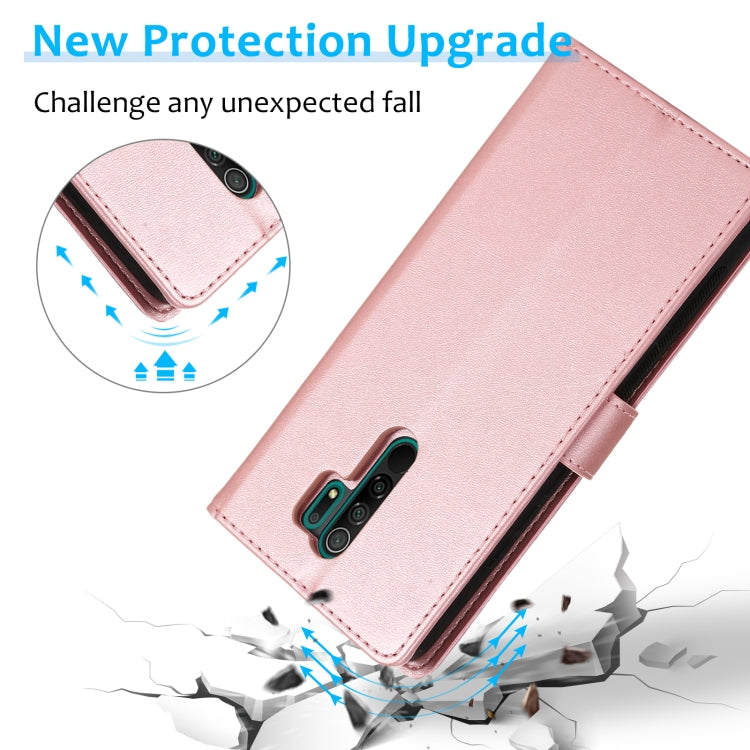 For Xiaomi Redmi 9 Calf Texture 2 in 1 Detachable Magnetic Back Cover Horizontal Flip Leather Case with Holder & Card Slots & Wallet & Photo Frame