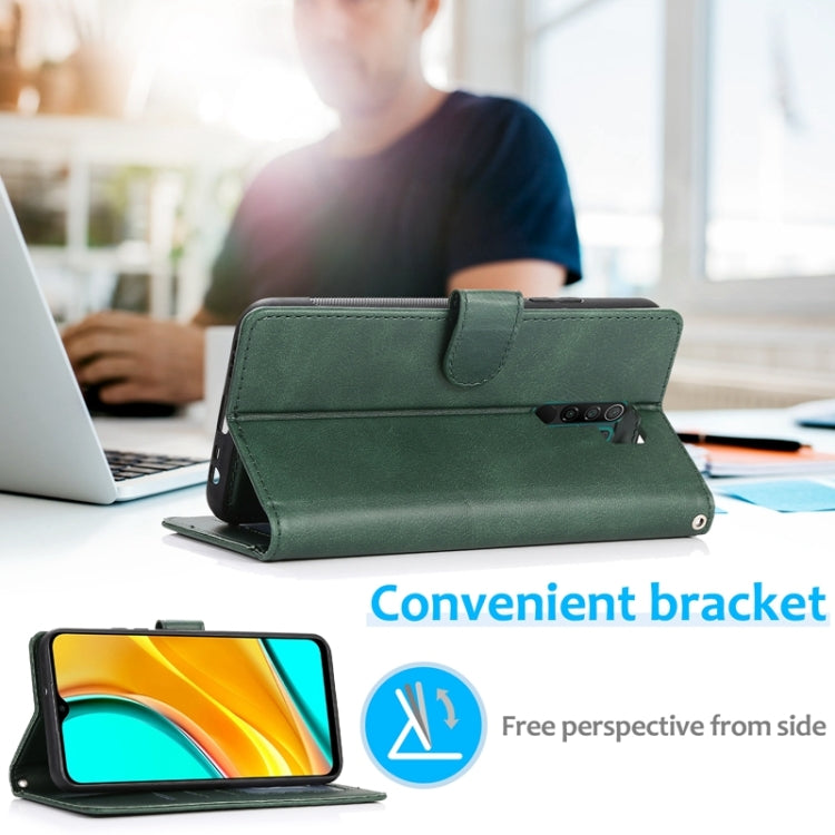 For Xiaomi Redmi 9 Calf Texture 2 in 1 Detachable Magnetic Back Cover Horizontal Flip Leather Case with Holder & Card Slots & Wallet & Photo Frame