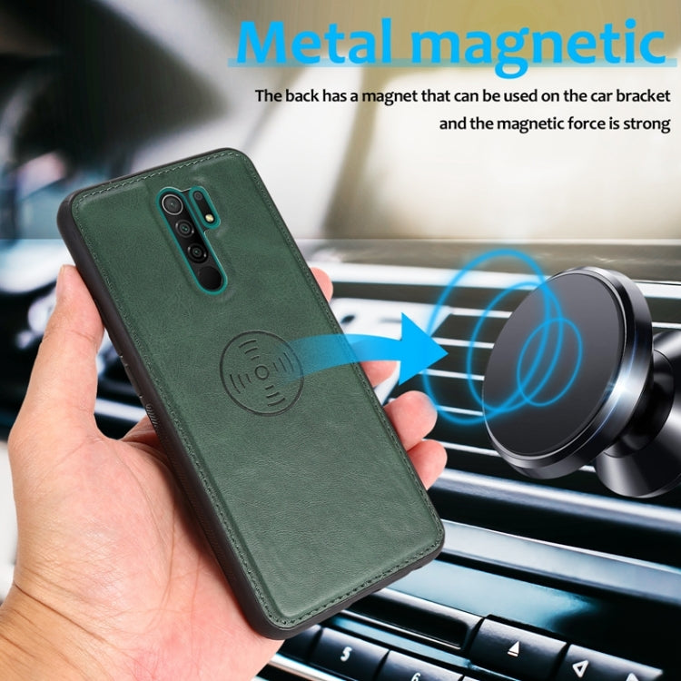 For Xiaomi Redmi 9 Calf Texture 2 in 1 Detachable Magnetic Back Cover Horizontal Flip Leather Case with Holder & Card Slots & Wallet & Photo Frame
