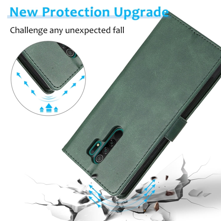 For Xiaomi Redmi 9 Calf Texture 2 in 1 Detachable Magnetic Back Cover Horizontal Flip Leather Case with Holder & Card Slots & Wallet & Photo Frame