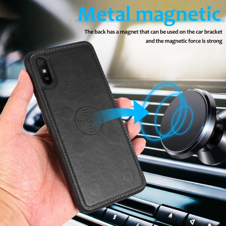 For Xiaomi Redmi 9A Calf Texture 2 in 1 Detachable Magnetic Back Cover Horizontal Flip Leather Case with Holder & Card Slots & Wallet & Photo Frame