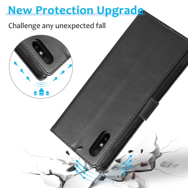 For Xiaomi Redmi 9A Calf Texture 2 in 1 Detachable Magnetic Back Cover Horizontal Flip Leather Case with Holder & Card Slots & Wallet & Photo Frame