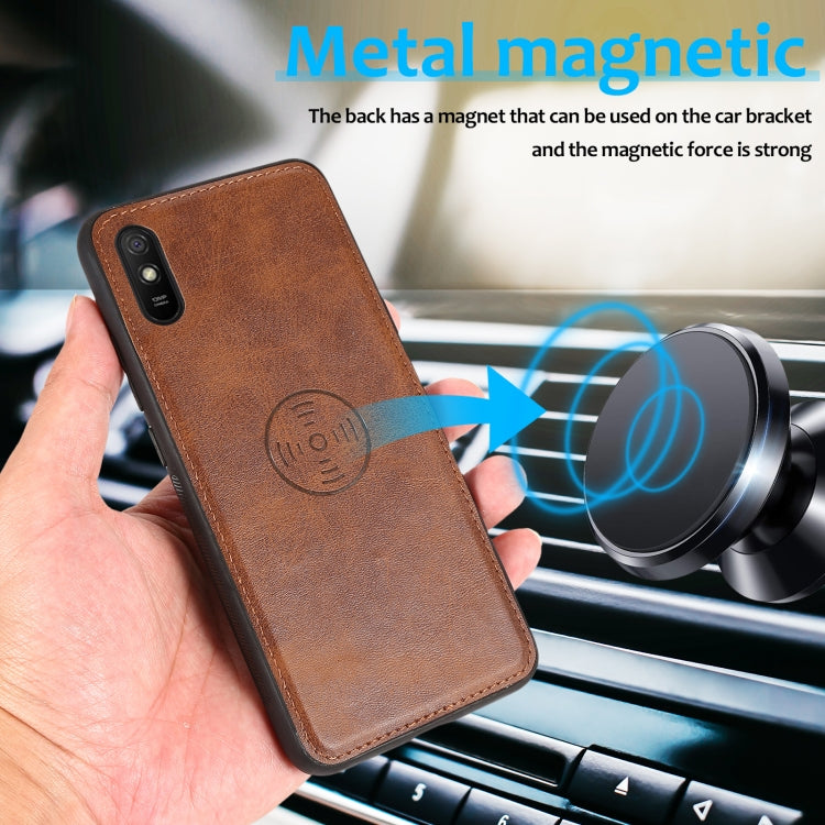 For Xiaomi Redmi 9A Calf Texture 2 in 1 Detachable Magnetic Back Cover Horizontal Flip Leather Case with Holder & Card Slots & Wallet & Photo Frame