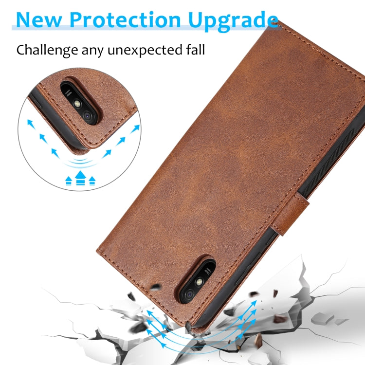 For Xiaomi Redmi 9A Calf Texture 2 in 1 Detachable Magnetic Back Cover Horizontal Flip Leather Case with Holder & Card Slots & Wallet & Photo Frame