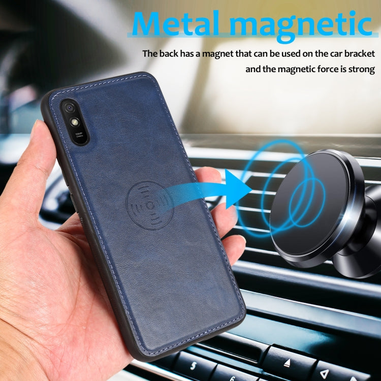 For Xiaomi Redmi 9A Calf Texture 2 in 1 Detachable Magnetic Back Cover Horizontal Flip Leather Case with Holder & Card Slots & Wallet & Photo Frame
