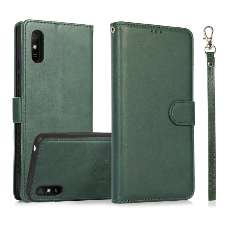 For Xiaomi Redmi 9A Calf Texture 2 in 1 Detachable Magnetic Back Cover Horizontal Flip Leather Case with Holder & Card Slots & Wallet & Photo Frame