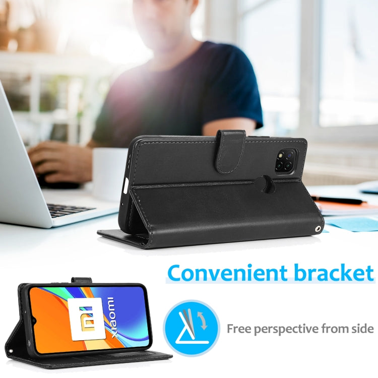 For Xiaomi Redmi 9C Calf Texture 2 in 1 Detachable Magnetic Back Cover Horizontal Flip Leather Case with Holder & Card Slots & Wallet & Photo Frame