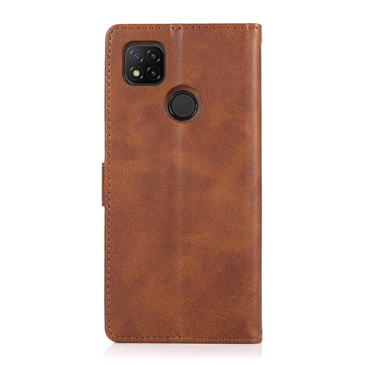 For Xiaomi Redmi 9C Calf Texture 2 in 1 Detachable Magnetic Back Cover Horizontal Flip Leather Case with Holder & Card Slots & Wallet & Photo Frame