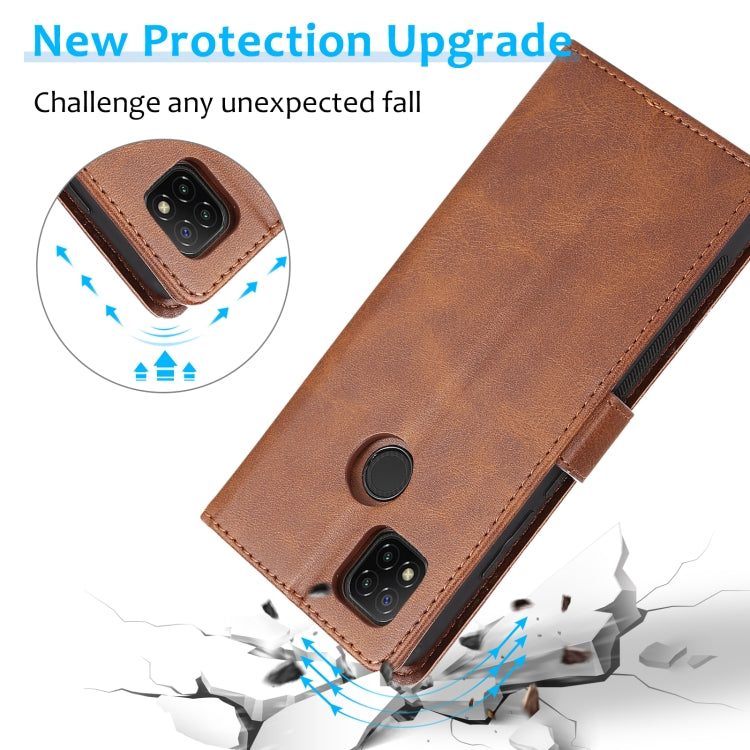 For Xiaomi Redmi 9C Calf Texture 2 in 1 Detachable Magnetic Back Cover Horizontal Flip Leather Case with Holder & Card Slots & Wallet & Photo Frame