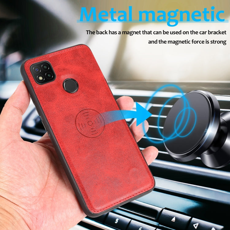 For Xiaomi Redmi 9C Calf Texture 2 in 1 Detachable Magnetic Back Cover Horizontal Flip Leather Case with Holder & Card Slots & Wallet & Photo Frame