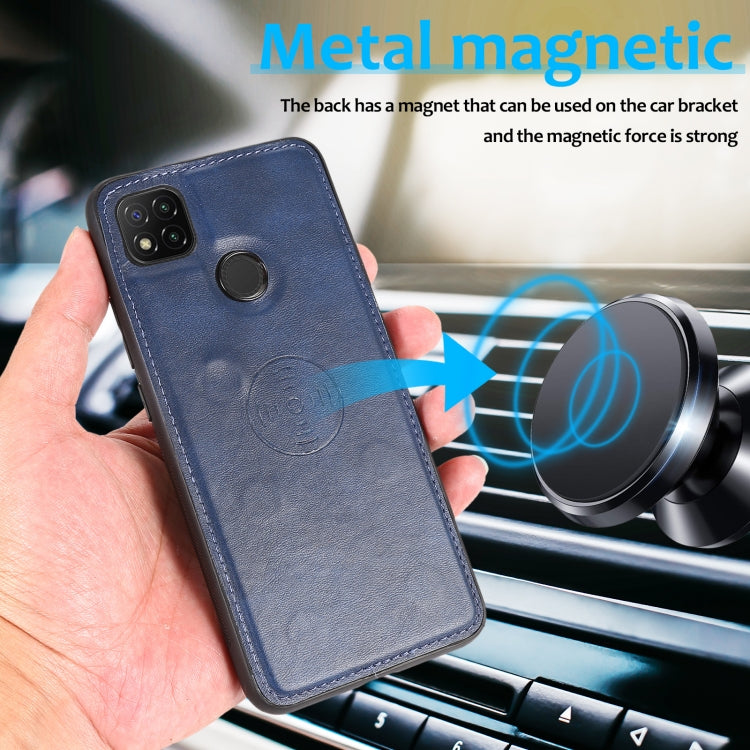 For Xiaomi Redmi 9C Calf Texture 2 in 1 Detachable Magnetic Back Cover Horizontal Flip Leather Case with Holder & Card Slots & Wallet & Photo Frame