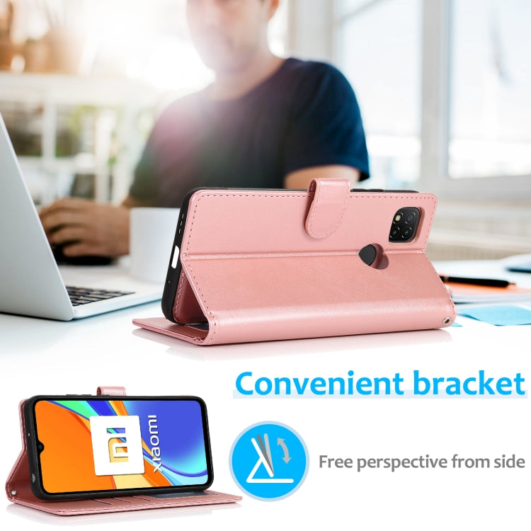 For Xiaomi Redmi 9C Calf Texture 2 in 1 Detachable Magnetic Back Cover Horizontal Flip Leather Case with Holder & Card Slots & Wallet & Photo Frame