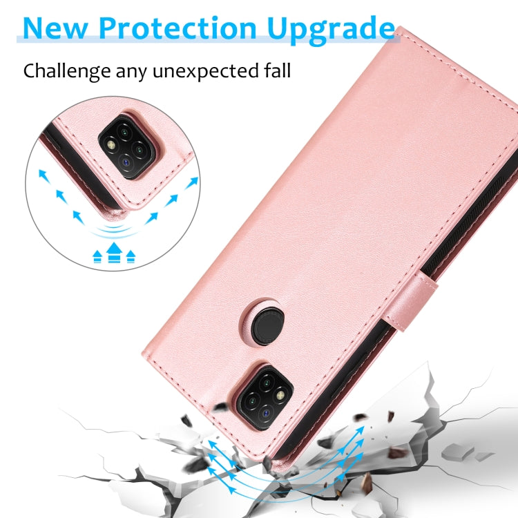 For Xiaomi Redmi 9C Calf Texture 2 in 1 Detachable Magnetic Back Cover Horizontal Flip Leather Case with Holder & Card Slots & Wallet & Photo Frame