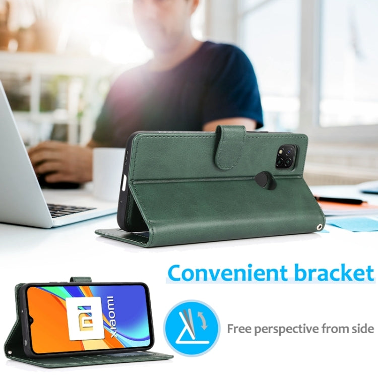 For Xiaomi Redmi 9C Calf Texture 2 in 1 Detachable Magnetic Back Cover Horizontal Flip Leather Case with Holder & Card Slots & Wallet & Photo Frame