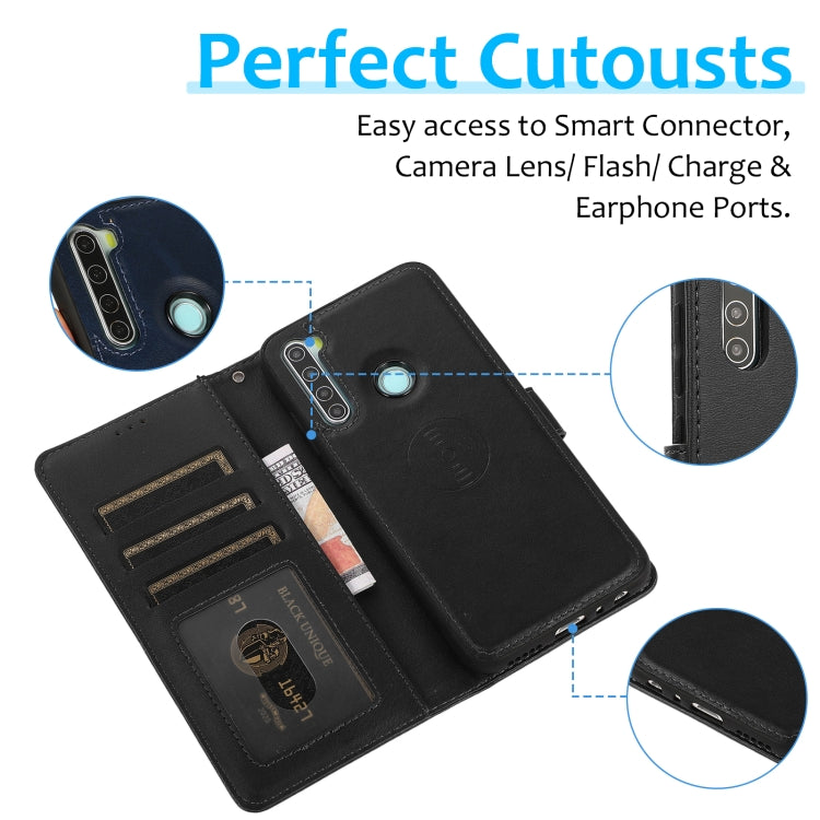 For Xiaomi Redmi Note 8 Calf Texture 2 in 1 Detachable Magnetic Back Cover Horizontal Flip Leather Case with Holder & Card Slots & Wallet & Photo Frame
