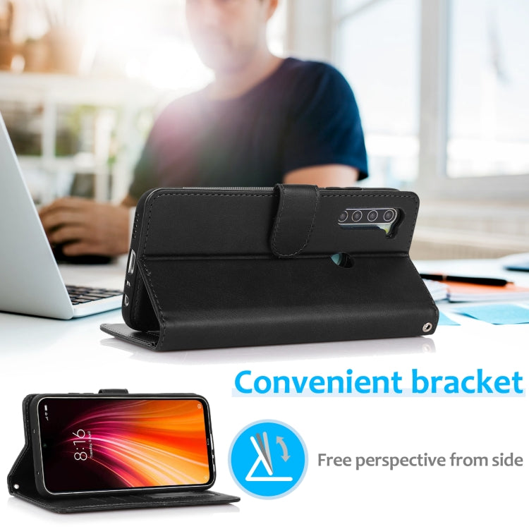 For Xiaomi Redmi Note 8 Calf Texture 2 in 1 Detachable Magnetic Back Cover Horizontal Flip Leather Case with Holder & Card Slots & Wallet & Photo Frame