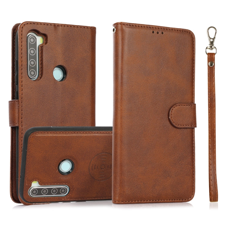 For Xiaomi Redmi Note 8 Calf Texture 2 in 1 Detachable Magnetic Back Cover Horizontal Flip Leather Case with Holder & Card Slots & Wallet & Photo Frame