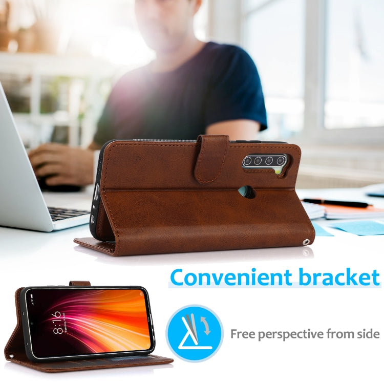 For Xiaomi Redmi Note 8 Calf Texture 2 in 1 Detachable Magnetic Back Cover Horizontal Flip Leather Case with Holder & Card Slots & Wallet & Photo Frame