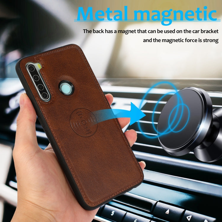 For Xiaomi Redmi Note 8 Calf Texture 2 in 1 Detachable Magnetic Back Cover Horizontal Flip Leather Case with Holder & Card Slots & Wallet & Photo Frame