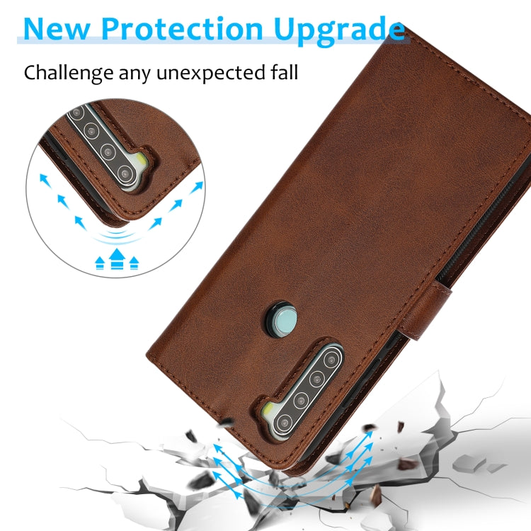 For Xiaomi Redmi Note 8 Calf Texture 2 in 1 Detachable Magnetic Back Cover Horizontal Flip Leather Case with Holder & Card Slots & Wallet & Photo Frame