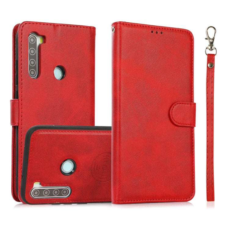 For Xiaomi Redmi Note 8 Calf Texture 2 in 1 Detachable Magnetic Back Cover Horizontal Flip Leather Case with Holder & Card Slots & Wallet & Photo Frame