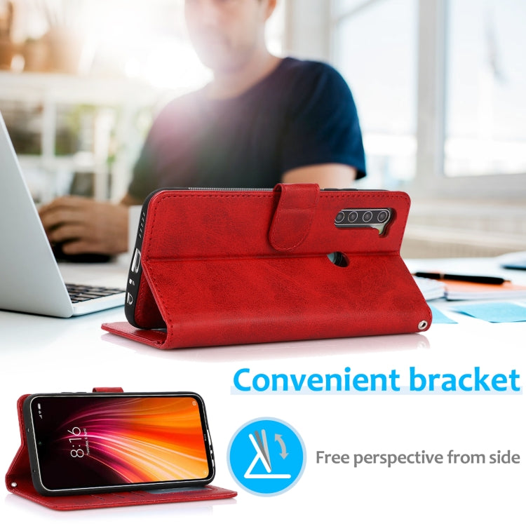 For Xiaomi Redmi Note 8 Calf Texture 2 in 1 Detachable Magnetic Back Cover Horizontal Flip Leather Case with Holder & Card Slots & Wallet & Photo Frame